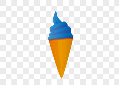 夏日零食儿童零食蓝色3D冰淇淋图片