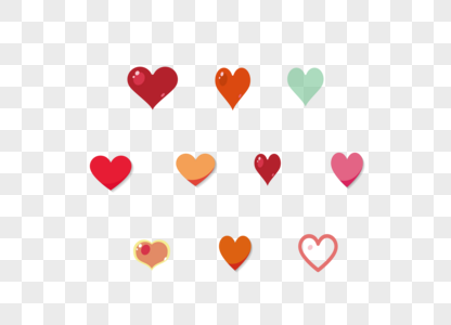 AI矢量图爱情元素节日元素多款爱心图片