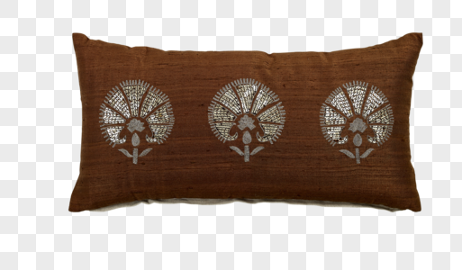 褐色欧式花纹枕头图片