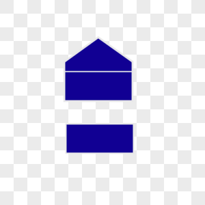 蓝色门牌框元素图片