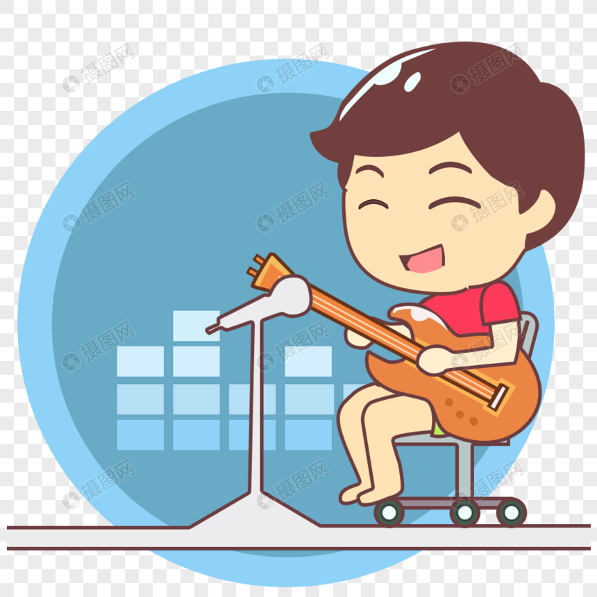 弹吉他唱歌的男孩