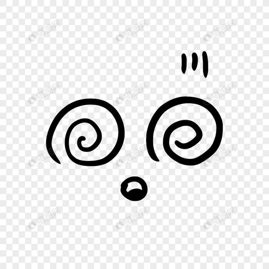 免抠元素 手绘/卡通元素 手绘无语眩晕表情.png