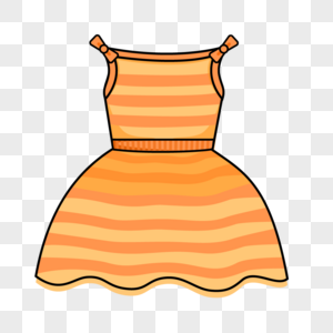 夏日橙色可爱小裙子图片