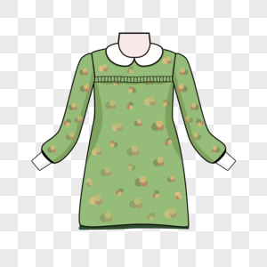 碎花绿色小裙子图片