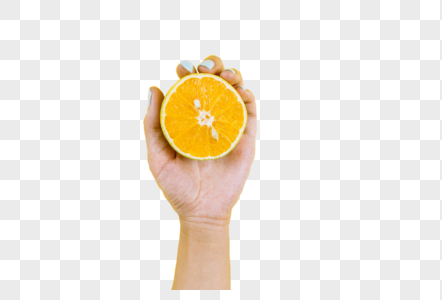 手拿橙子水果图片