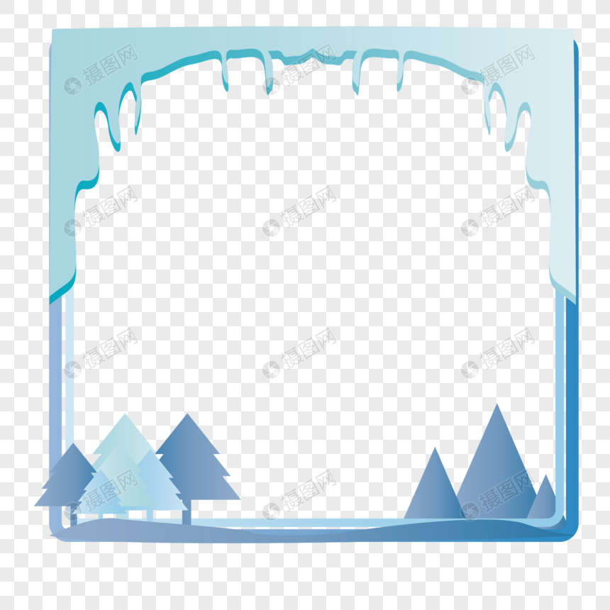 冬天冰雕装饰边框图片