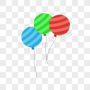 三个彩色气球图片