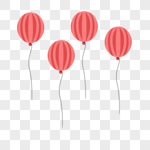 红色的气球条纹气球高清图片