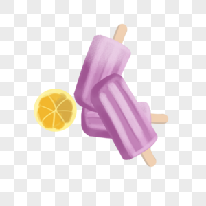 冰棍紫色冰糕柠檬雪糕夏天冷饮图片