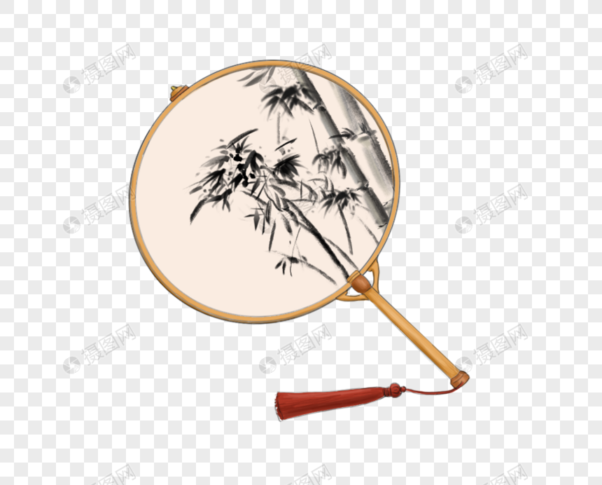 国风圆扇竹