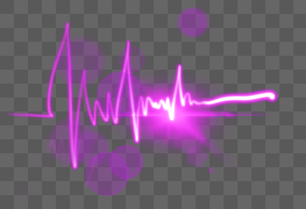 紫色心电图光效图片