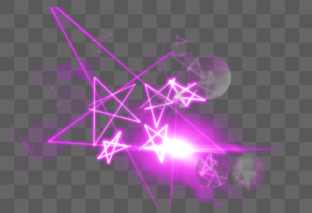 紫色五角星科技光效图片