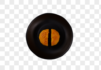 月饼陶瓷黑色盘子高清图片