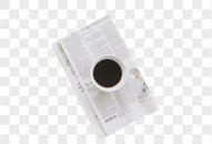 咖啡陶瓷杯报纸图片