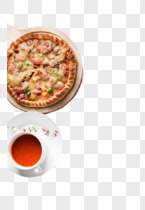 披萨饮品陶瓷杯具高清图片