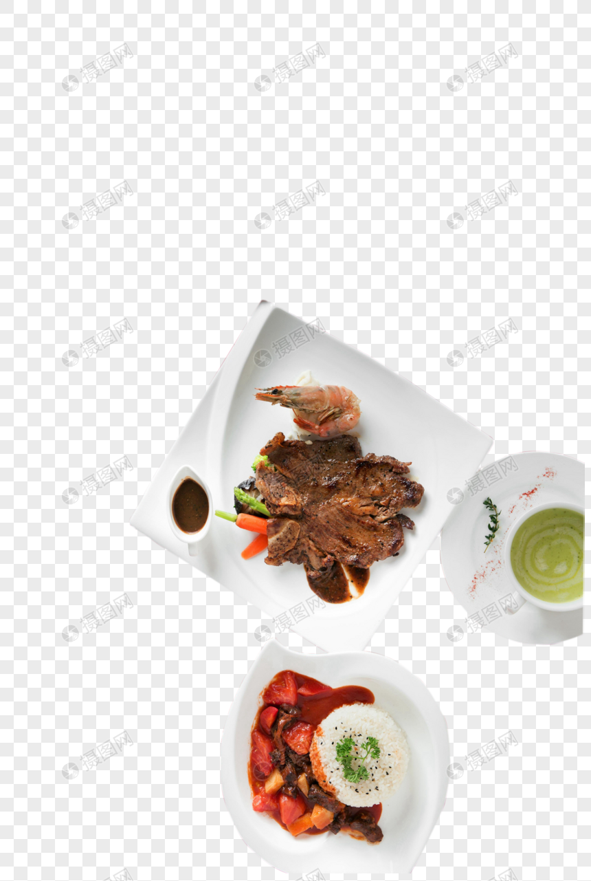 牛排大虾饮品牛肉西红柿饭图片