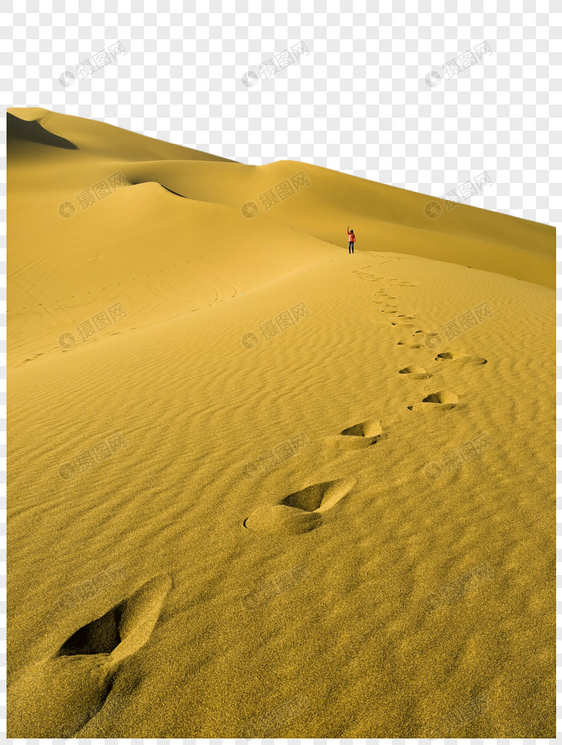 魅力沙漠上的一串脚印图片
