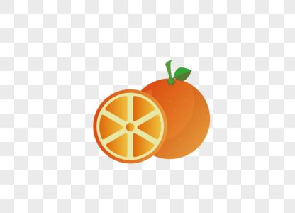 AI矢量图微3D卡通水果橙子图片