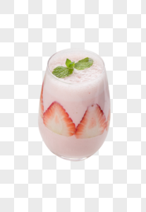 草莓饮品玻璃杯热饮图片