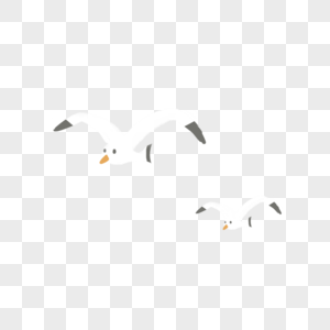 飞翔的海鸥海鸟q版素材高清图片