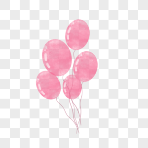 粉色气球气球氛围包装高清图片