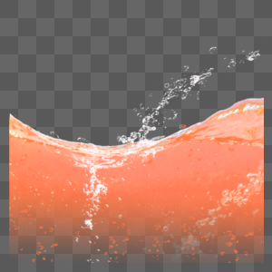橙色水面飞溅特效图片