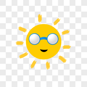 夏日戴眼镜的太阳高清图片