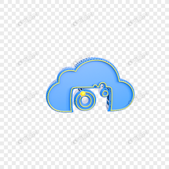 蓝色云创意图标插图图片