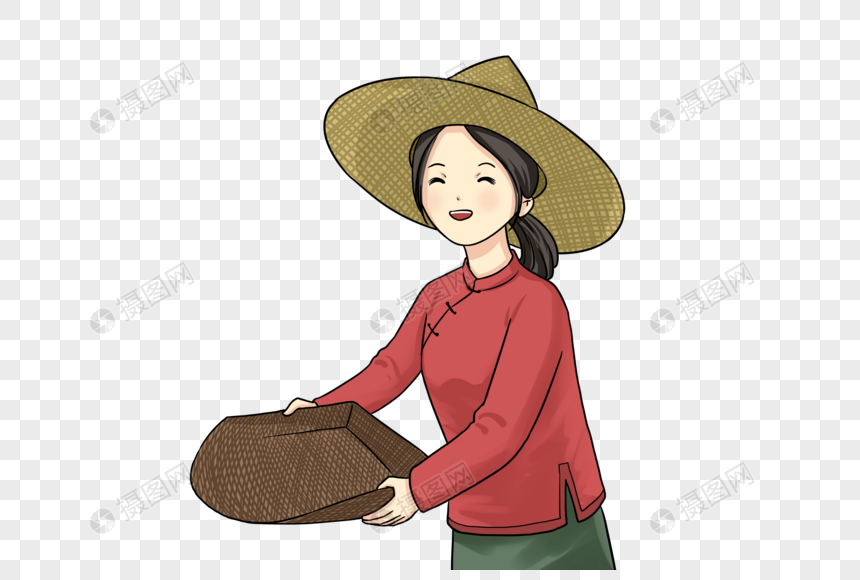 妇女农民卡通形象