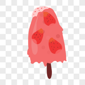 夏天主题可爱红色草莓双色冰棍图片