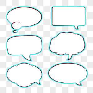 气泡对话框白色带框素材高清图片