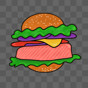 卡通快餐汉堡美食图片