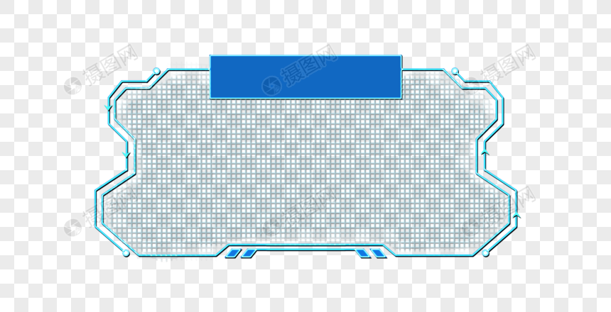 科技感网格纹理标题边框图片