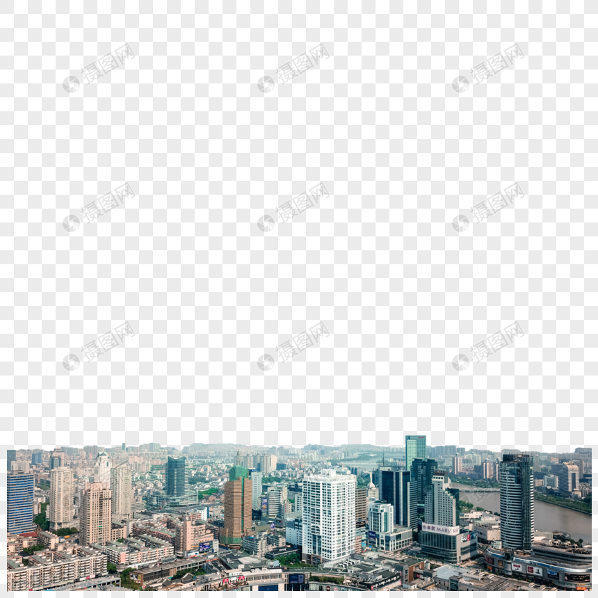 航拍宁波的城市建筑图片