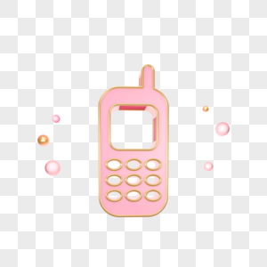 立体粉色移动电话图标图片