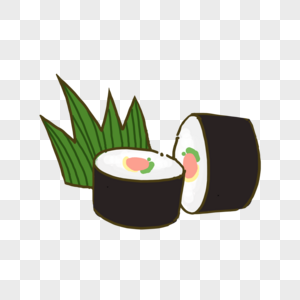 寿司日本料理太卷美食食物卡通图片