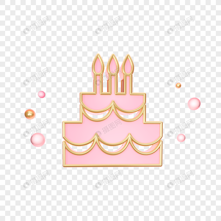立体粉色蛋糕图标图片