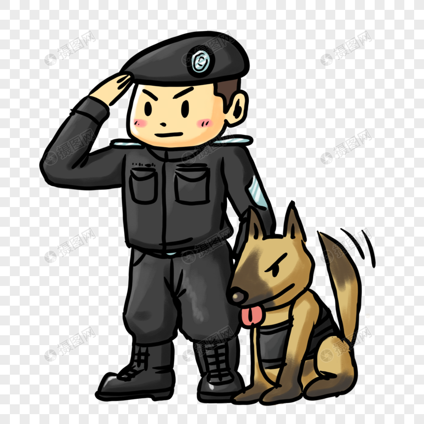警察和警犬