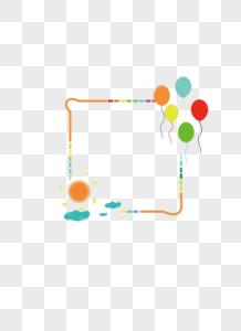 儿童节边框彩色云朵高清图片