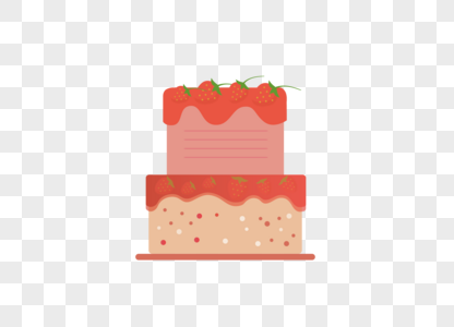 AI矢量图双层草莓蛋糕生日蛋糕高清图片