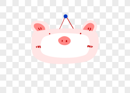 可爱卡通手绘猪猪边框对话框动物高清图片素材