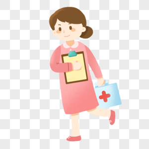 护士节拿着病历单和医疗箱的护士图片