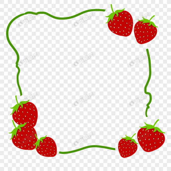 草莓边框图片