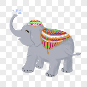 手绘大象泰国族裔高清图片