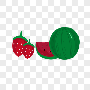夏天西瓜草莓水果图片