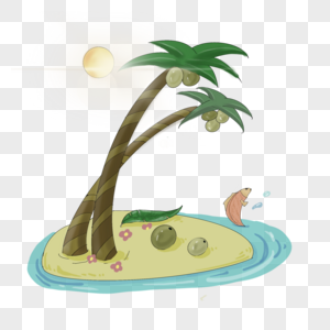 夏日椰子树海滩图片