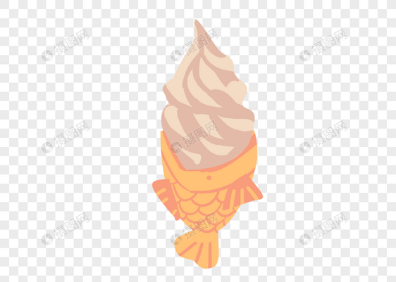 手绘卡通简约夏季冰淇淋甜筒免扣图片素材图片