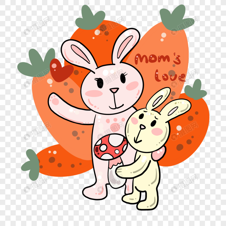 母亲节兔妈妈和兔宝宝