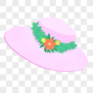 卡通遮阳帽花朵帽子女式帽高清图片