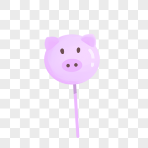 儿童节可爱粉色猪棒棒糖手绘图案图片